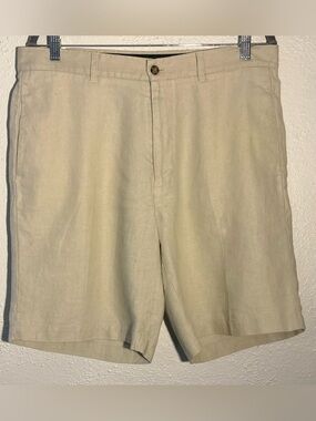 Daniel Bishop Preppy Beige Linen Casual Shorts Men’s Sz 36